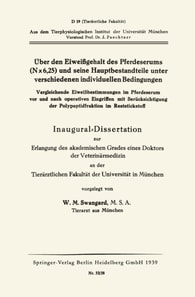 Über den Eiweißgehalt des Pferdeserums (N X 6, 25) und seine Hauptbestandteile unter verschiedenen individuellen Bedingungen