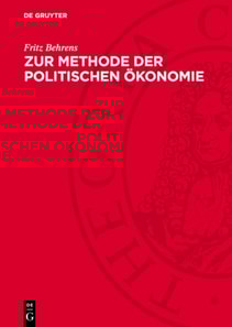 Zur Methode der politischen Ökonomie