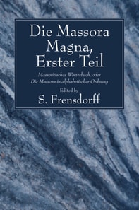 Die Massora Magna, Erster Teil