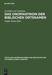 Das Onomastikon der biblischen Ortsnamen