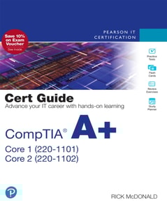 CompTIA A+ Core 1 (220-1101) and Core 2 (220-1102) Pearson uCertify Course Access Code Card
