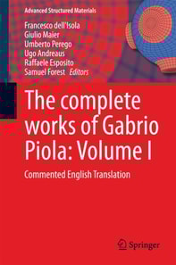 complete works of Gabrio Piola: Volume I