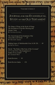 Journal for the Evangelical Study of the Old Testament, 3.1