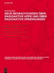 Neue Beobachtungen über radioaktive Höfe und über radioaktive Sprengungen
