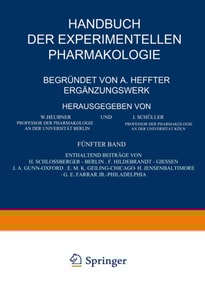 Handbuch der Experimentellen Pharmakologie — Ergänzungswerk