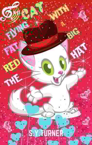 Red Fat Flying Cat With a Big Hat