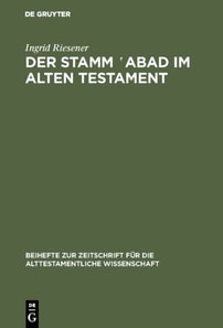 Der Stamm ‛abad im Alten Testament
