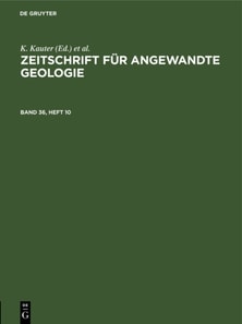 Zeitschrift fur Angewandte Geologie. Band 36, Heft 10