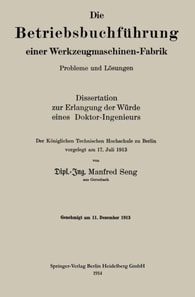 Die Betriebsbuchführung einer Werkzeugmaschinen-Fabrik