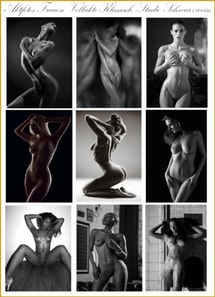 280 Frauen Vollaktfotos Studio Schwarzweiss.