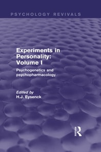 Experiments in Personality: Volume 1
