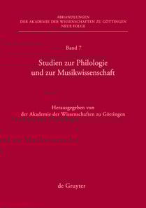 Studien zur Philologie und zur Musikwissenschaft
