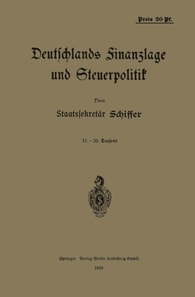 Deutschlands Finanzlage und Steuerpolitik