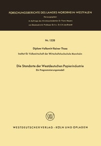 Die Standorte der westdeutschen Papierindustrie