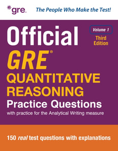 Official GRE Quantitative Reasoning Practice Questions, Third Edition, Volume 1