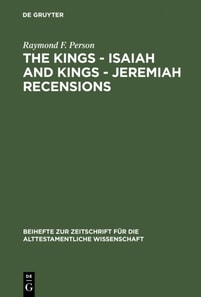 Kings - Isaiah and Kings - Jeremiah Recensions