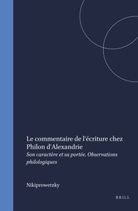 commentaire de l'ecriture chez Philon d'Alexandrie