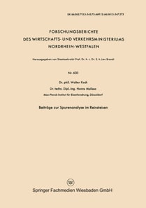 Beiträge zur Spurenanalyse im Reinsteisen