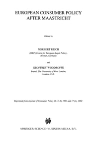 European Consumer Policy after Maastricht
