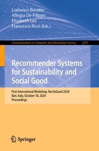 Recommender Systems for Sustainability and Social Good