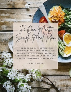 F3 One Month Sample Meal Plan