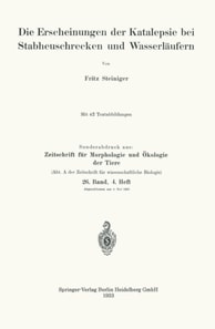 Die Erscheinungen der Katalepsie bei Stabheuschrecken und Wasserläufern