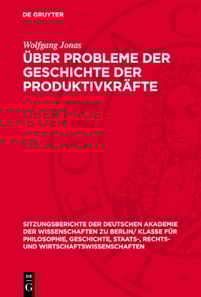 Über Probleme der Geschichte der Produktivkräfte