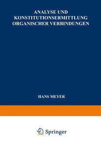 Analyse und Konstitutionsermittlung Organischer Verbindungen