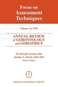 Annual Review of Gerontology and Geriatrics, Volume 14, 1994