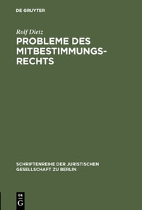 Probleme des Mitbestimmungsrechts