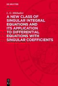New Class of Singular Integral Equations and Its Application to Differential Equations with Singular Coefficients