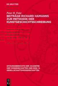 Beiträge Richard Hamanns zur Methodik der Kunstgeschichtsschreibung