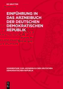 Einführung in das Arzneibuch der Deutschen Demokratischen Republik