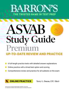 ASVAB Study Guide Premium: 6 Practice Tests  + Comprehensive Review + Online Practice