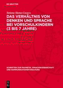 Das Verhältnis von Denken und Sprache bei Vorschulkindern (3 bis 7 Jahre)