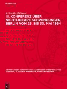 III. Konferenz über nichtlineare Schwingungen, Berlin vom 25. bis 30. Mai 1964