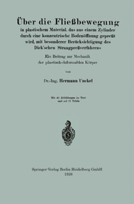 Über die Fließbewegung in plastischem Material, das aus einem Zylinder durch eine konzentrische Bodenöffnung gepreßt wird, mit besonderer Berücksichtigung des Dick’schen Strangpreßverfahrens