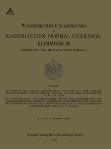 Bestimmung der Oberflächenspannung von Ölen mit dem Kapillar-Plattenapparat