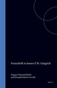 Festschrift to honor F. Wilbur Gingrich