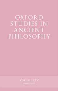 Oxford Studies in Ancient Philosophy, Volume 54