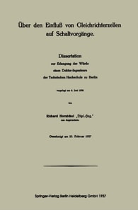 Über den Einfluß von Gleichrichterzellen auf Schaltvorgänge