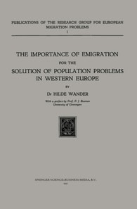 Importance of Emigration for the Solution of Population Problems in Western Europe