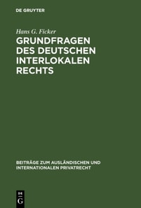 Grundfragen des deutschen interlokalen Rechts