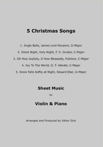 5 Christmas Songs Sheet Music for Violin & Piano