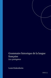 Grammaire historique de la langue francaise