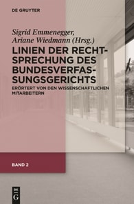 Linien der Rechtsprechung des Bundesverfassungsgerichts - erörtert von den wissenschaftlichen Mitarbeiterinnen und Mitarbeitern. Band 2