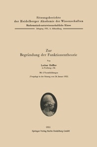 Zur Begründung der Funktionentheorie