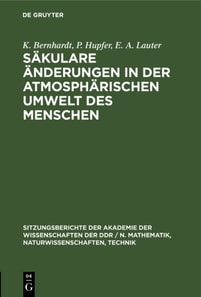 Sakulare Anderungen in der atmospharischen Umwelt des Menschen