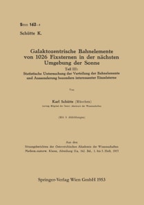 Galaktozentrische Bahnelemente von 1026 Fixsternen in der nächsten Umgebung der Sonne
