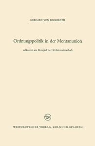 Ordnungspolitik in der Montanunion